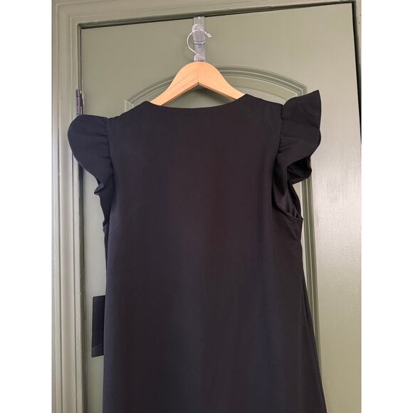 NWT Pomander Place Tuckernuck Black Flutter Sleeve Miko A-Line Maxi Dress Medium - Picture 3 of 11